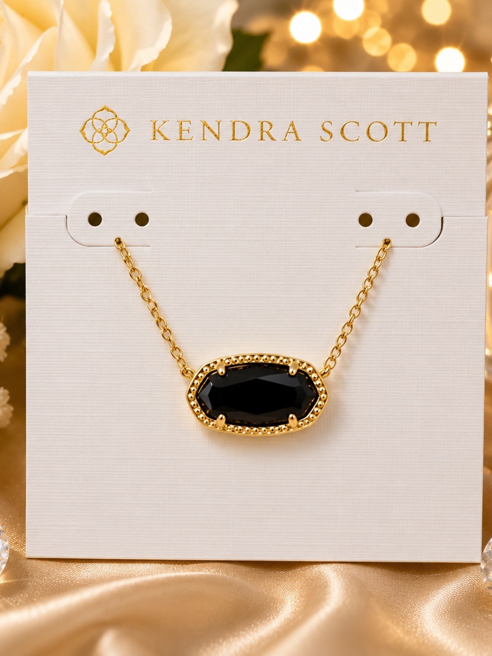Kendra Scott Gold and Black Danielle Pendant Necklace